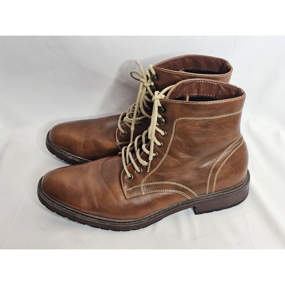 Men's Brown Leather Lace-Up Ankle Boots